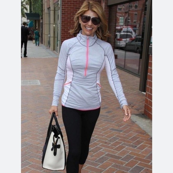 LULULEMON Half Zip sweater white grey orange details size 2 define - Picture 1 of 9